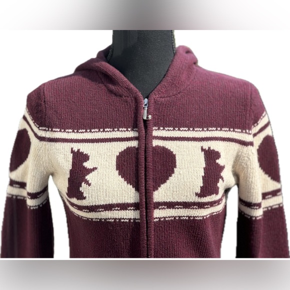 Vintage Juicy heart wool sweater burgundy - Picture 4 of 7